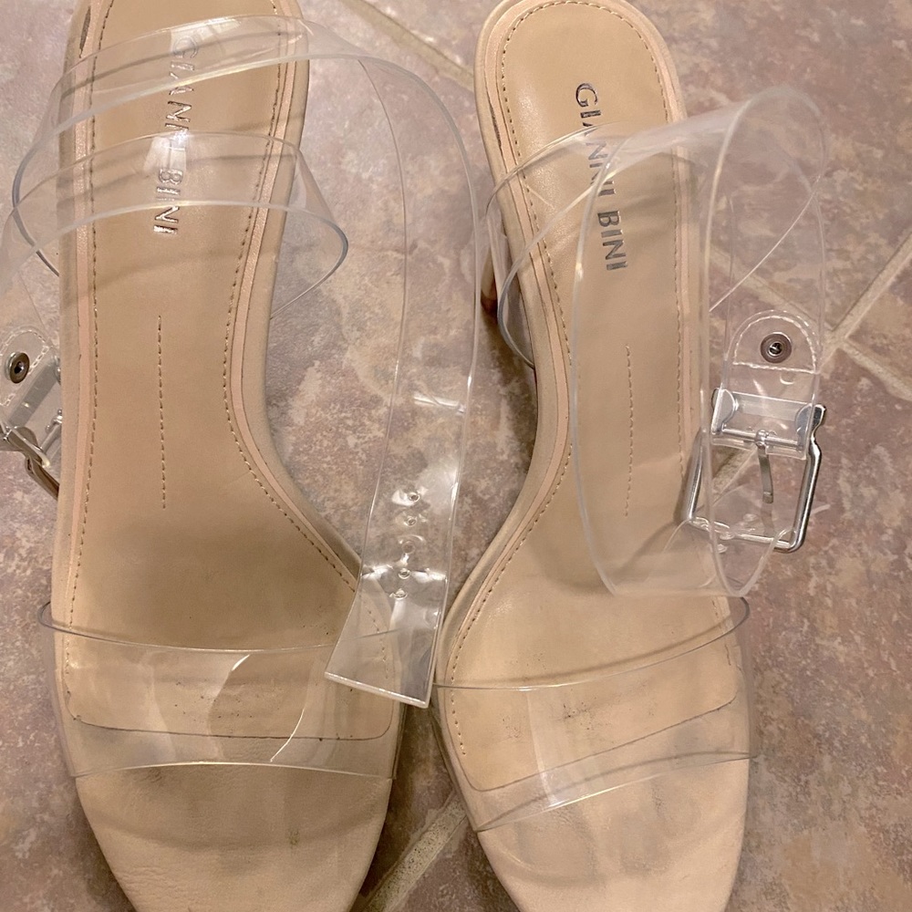 Gianni Bini clear strap heels